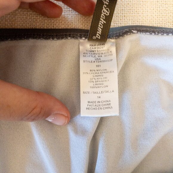 Tommy Bahama One Piece Swimsuit Size 14 Ruched Gray Adjustable Straps Supportive - Picture 4 of 4